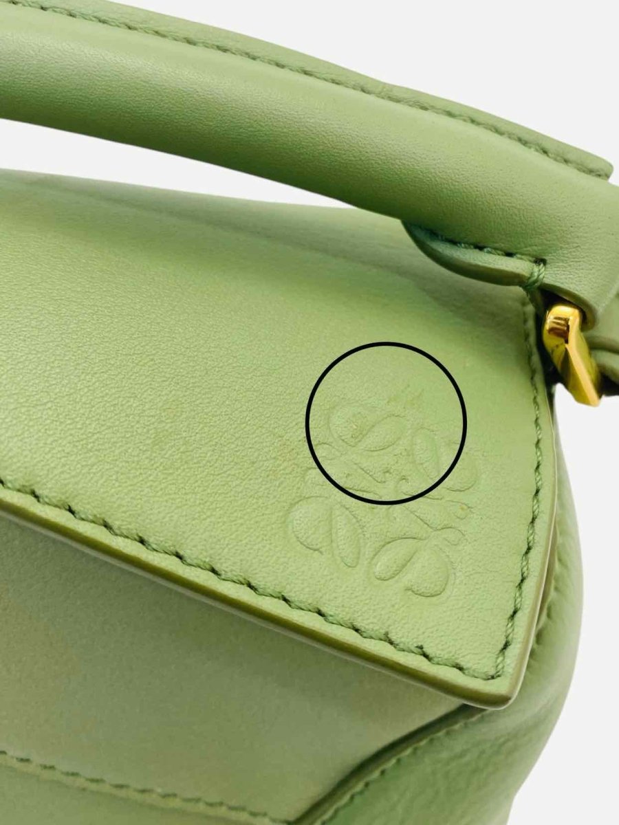 Pre - loved LOEWE Paula's Ibiza Green Crossbody at Reems Closet