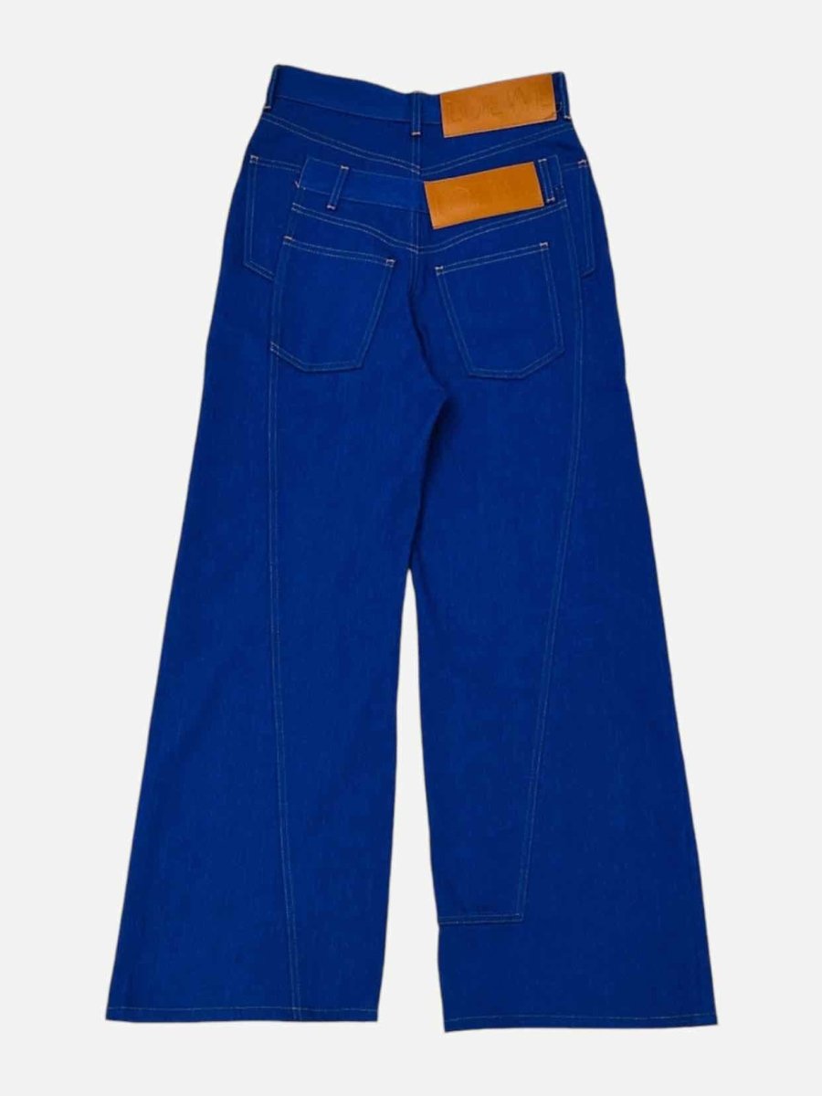 Pre - loved LOEWE Trompe L'oeil Blue Double Waist Jeans at Reems Closet