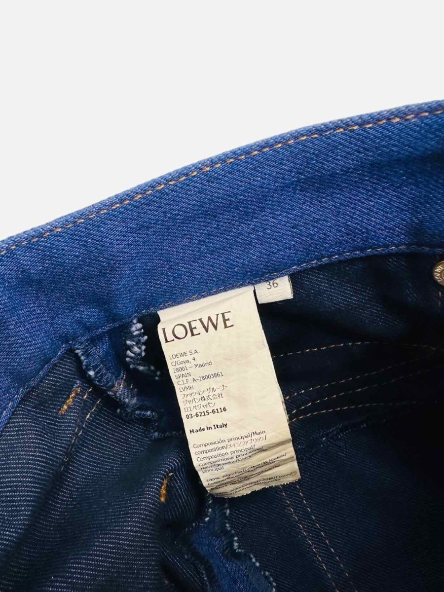 Pre - loved LOEWE Trompe L'oeil Blue Double Waist Jeans at Reems Closet