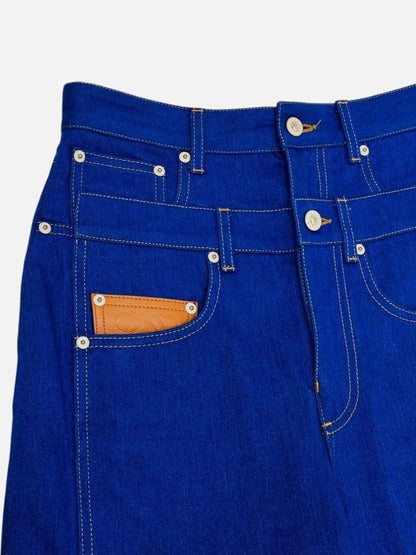 Pre - loved LOEWE Trompe L'oeil Blue Double Waist Jeans at Reems Closet