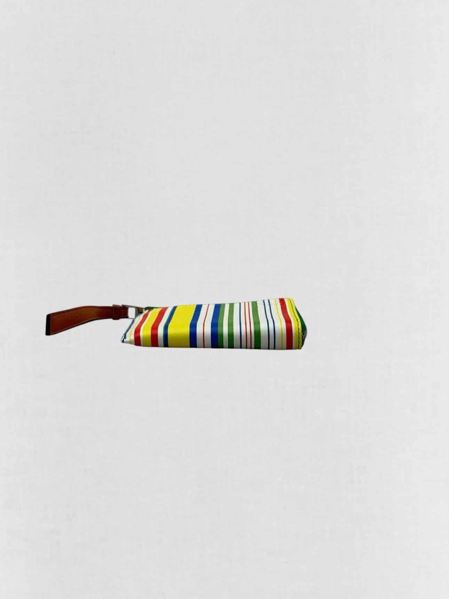 Pre-loved LOEWE White Multicolor Striped Compact Wallet at Reems Closet