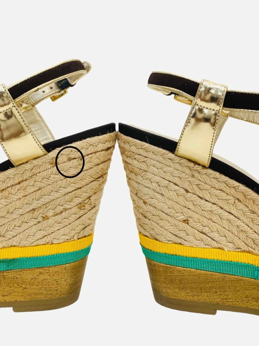 Pre - loved LORIBLU Espadrille Brown Multicolor Wedges at Reems Closet