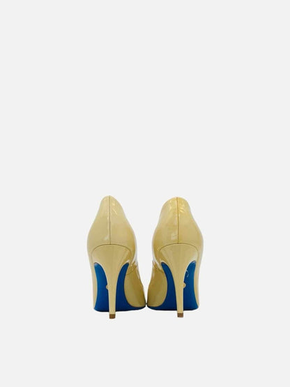 Pre - loved LORIBLU Peep Toe Cream Pumps 38 at Reems Closet