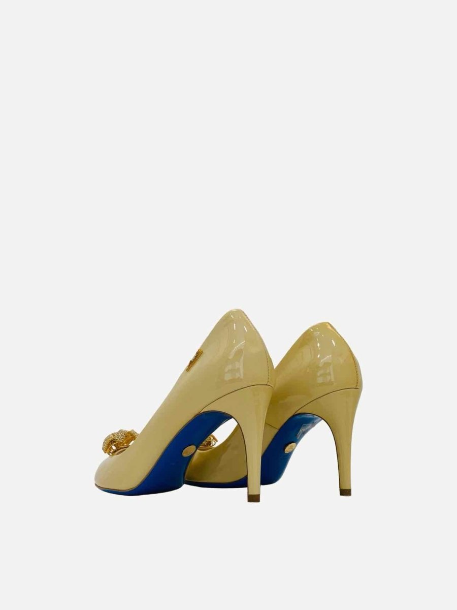 Pre - loved LORIBLU Peep Toe Cream Pumps 38 at Reems Closet