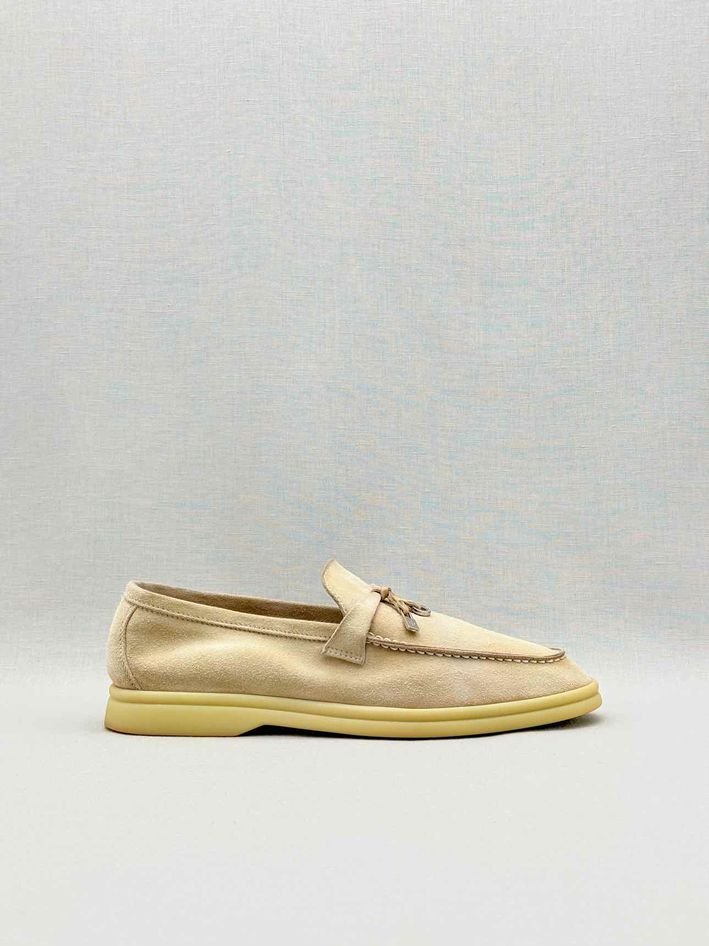 Pre-loved LORO PIANA Beige Size EU 38.5 Loafers at Reems Closet