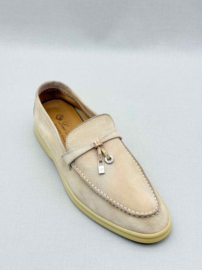 Pre-loved LORO PIANA Beige Size EU 38.5 Loafers at Reems Closet