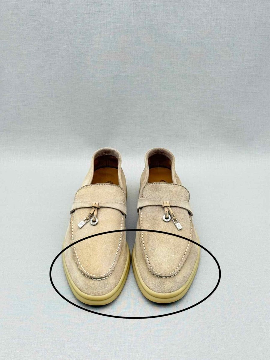 Pre-loved LORO PIANA Beige Size EU 38.5 Loafers at Reems Closet