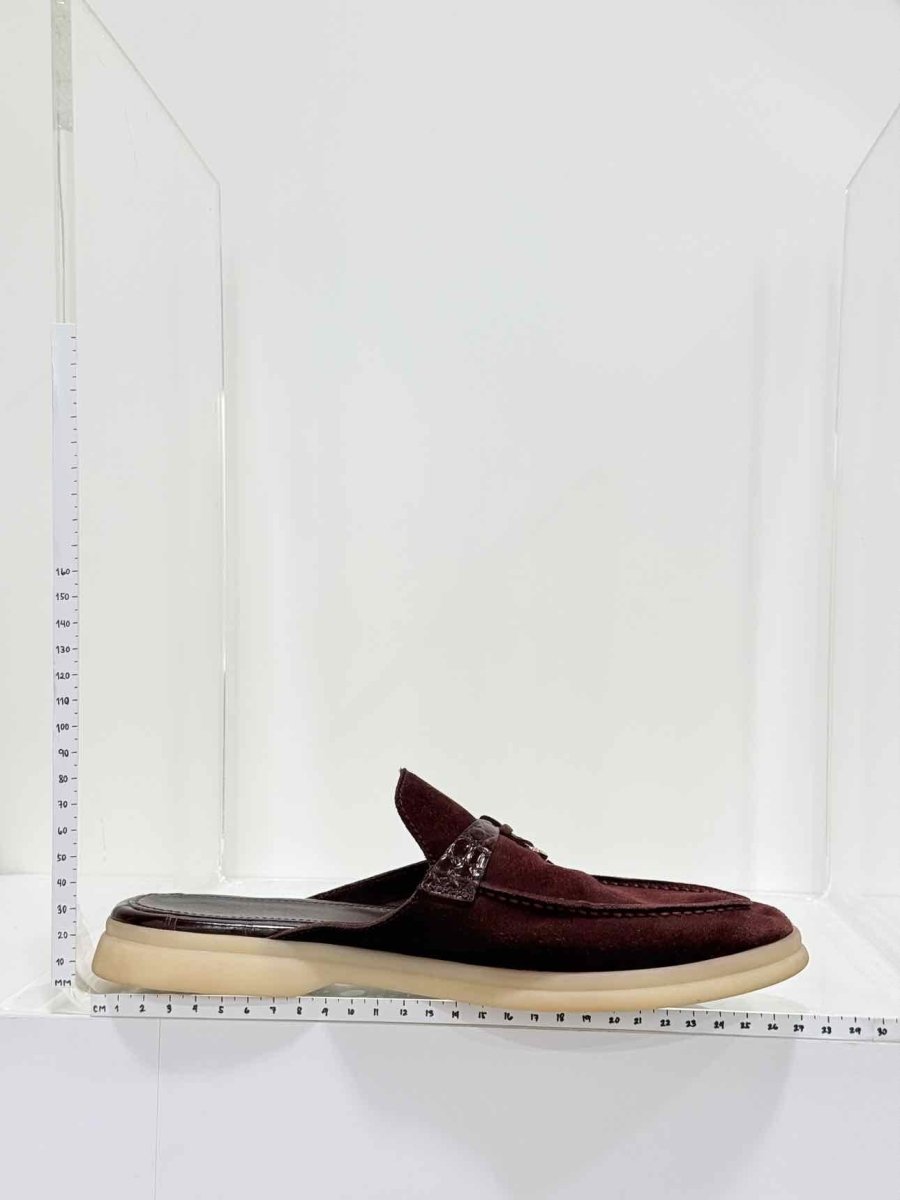 Pre - loved LORO PIANA Burgundy Size EU 39.5 Mules at Reems Closet
