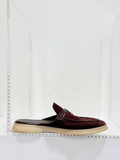 Pre - loved LORO PIANA Burgundy Size EU 39.5 Mules at Reems Closet