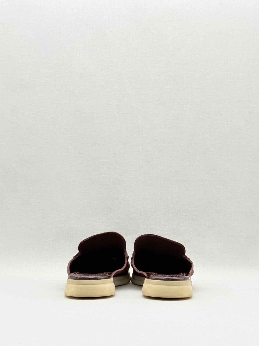 Pre - loved LORO PIANA Burgundy Size EU 39.5 Mules at Reems Closet