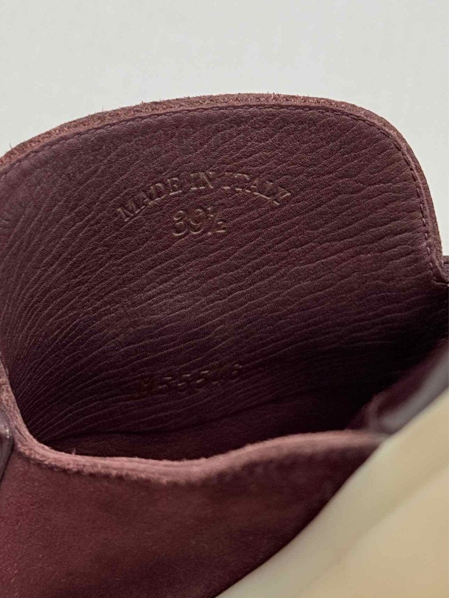 Pre - loved LORO PIANA Burgundy Size EU 39.5 Mules at Reems Closet