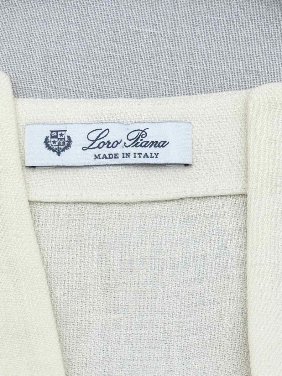 Pre - loved LORO PIANA Cream Size Small Midi Dress at Reems Closet