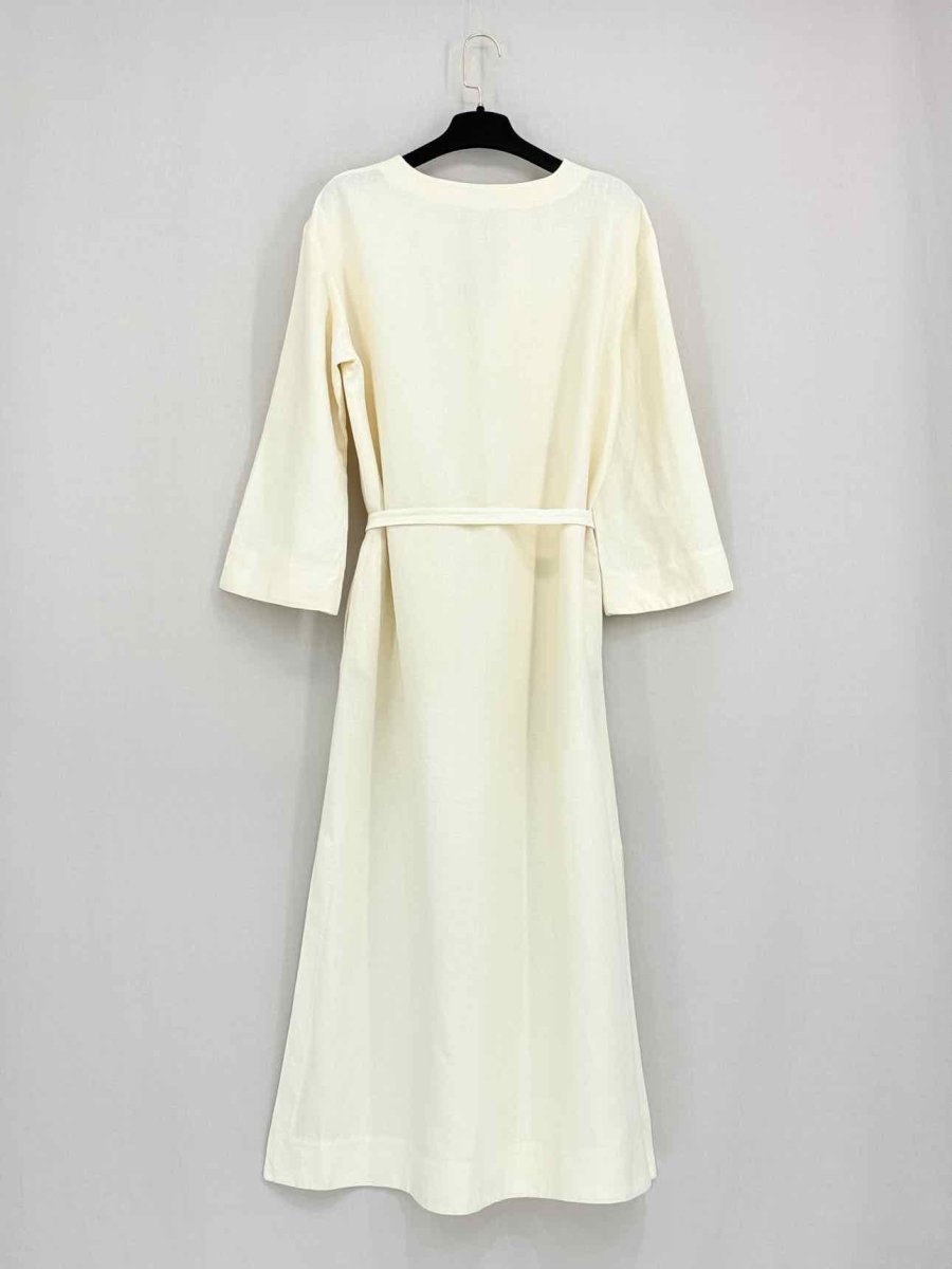 Pre - loved LORO PIANA Cream Size Small Midi Dress at Reems Closet
