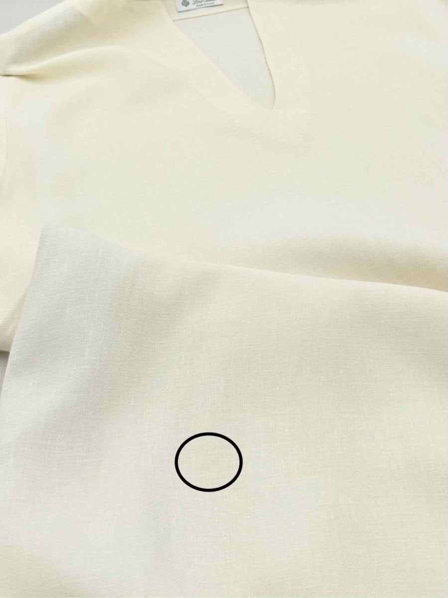 Pre - loved LORO PIANA Cream Size Small Midi Dress at Reems Closet