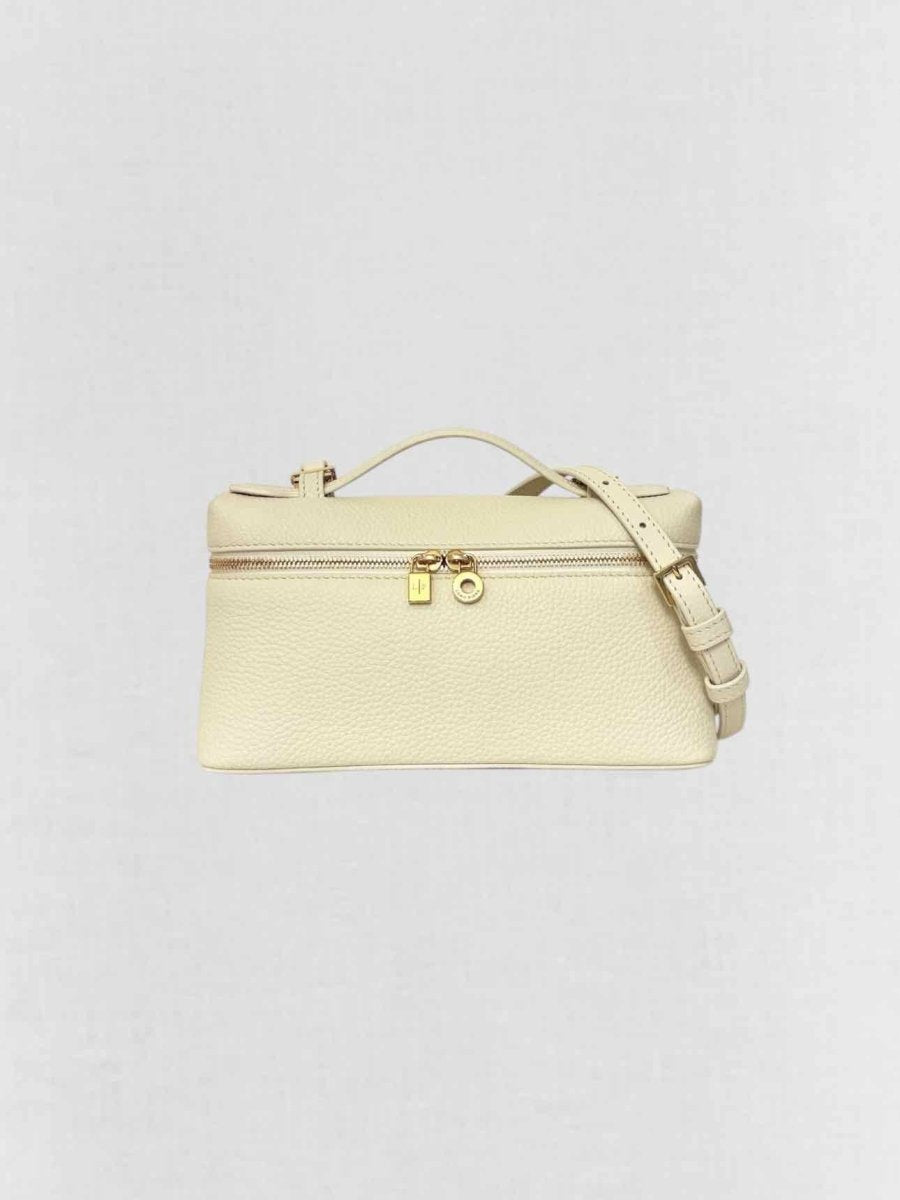 Pre - loved LORO PIANA Extra Pocket Cream Shoulder Bag at Reems Closet