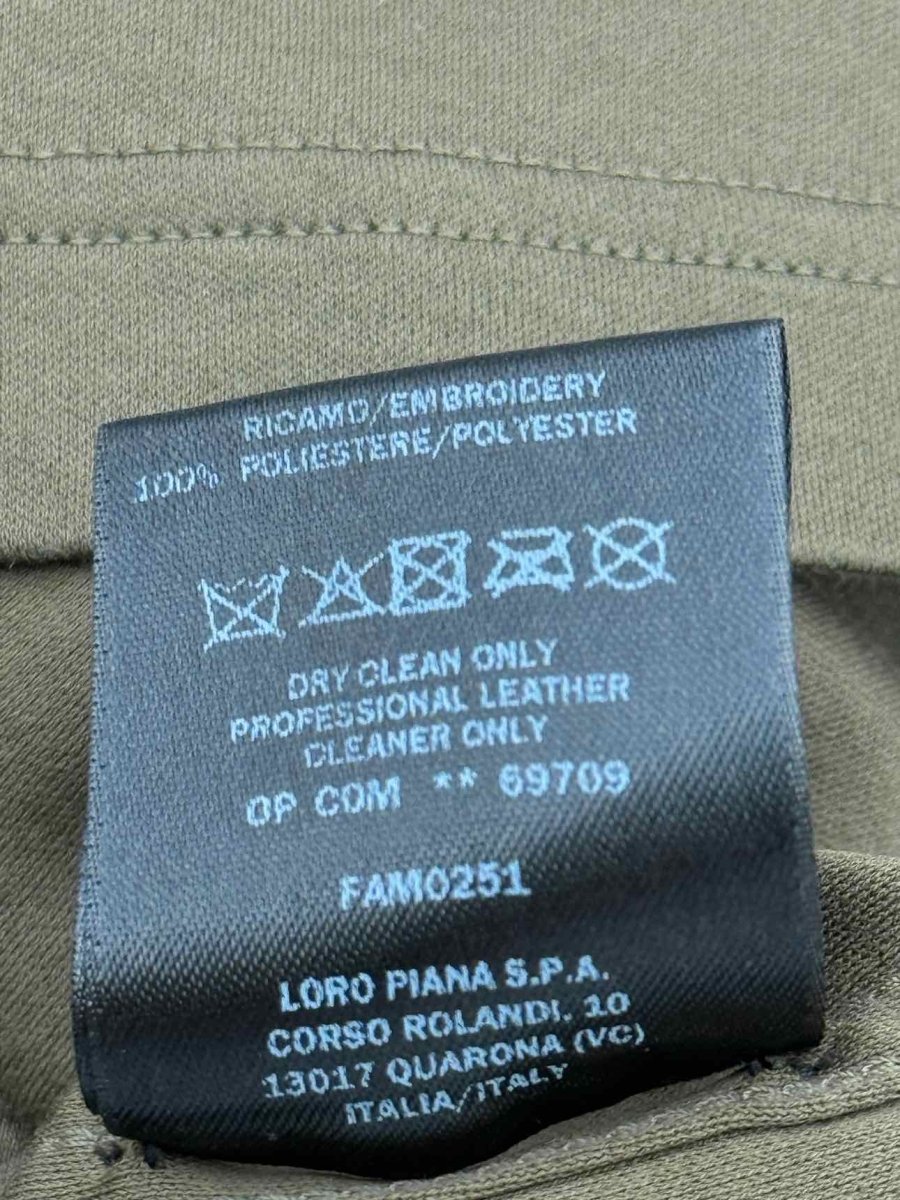 Pre - loved LORO PIANA Khaki Printed Size Small T-shirt at Reems Closet