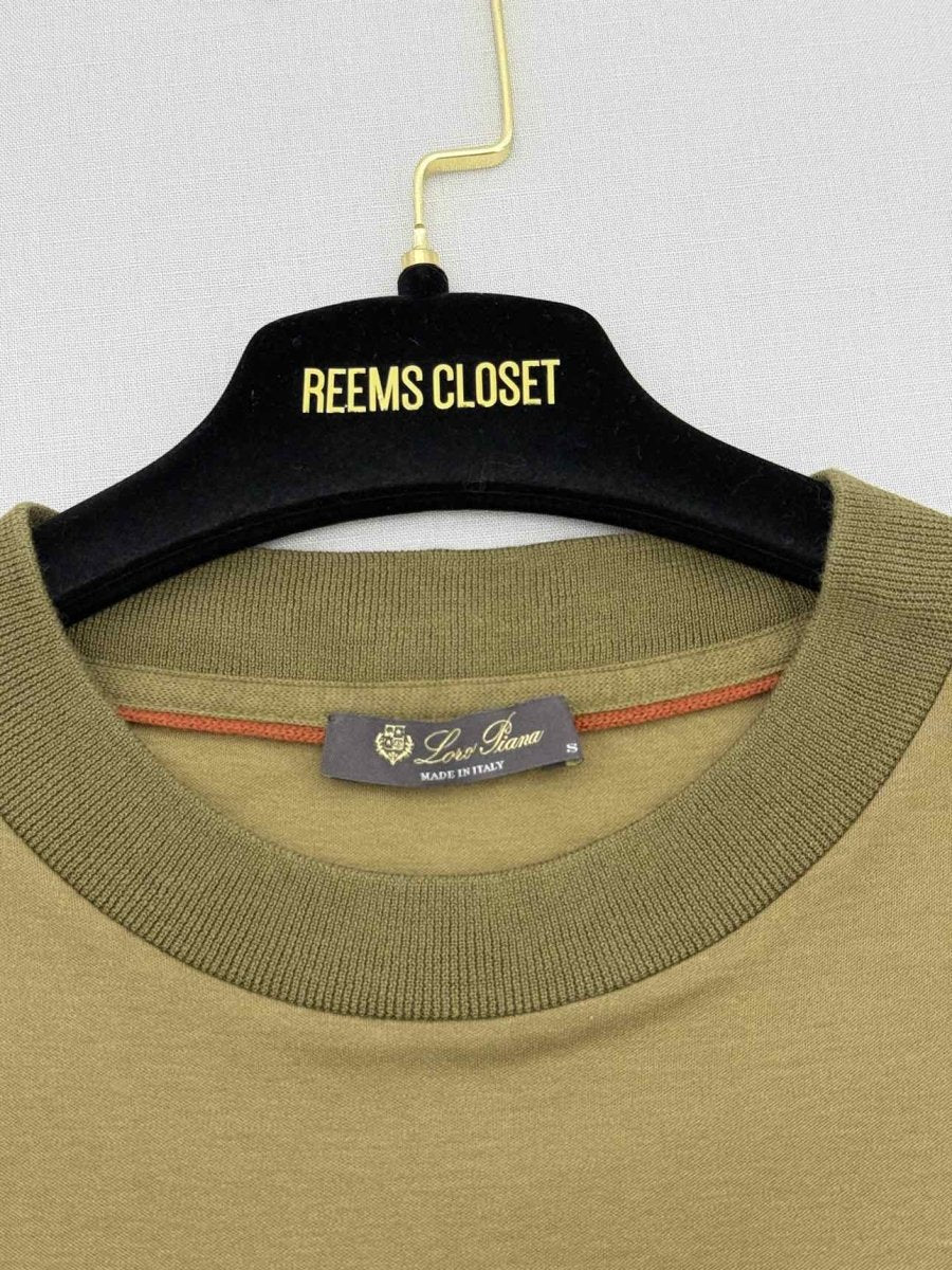Pre - loved LORO PIANA Khaki Printed Size Small T-shirt at Reems Closet