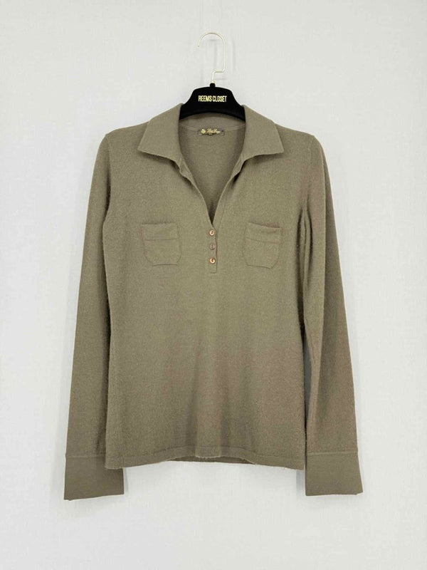 Pre - loved LORO PIANA Khaki Size US 8 Sweater at Reems Closet