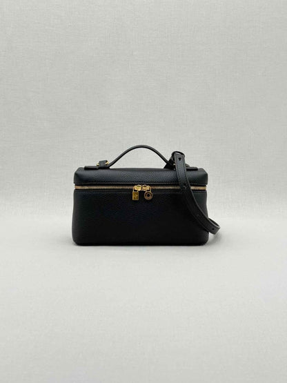 Pre - loved LORO PIANA L19 Black Pouch at Reems Closet