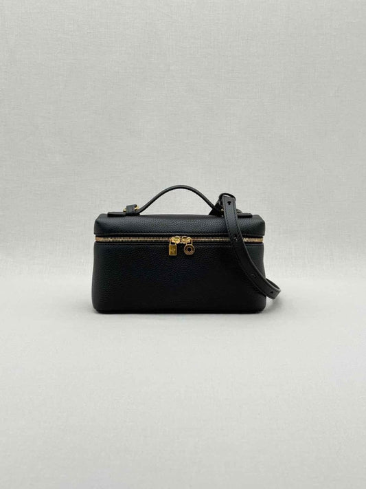 Pre - loved LORO PIANA L19 Black Pouch at Reems Closet