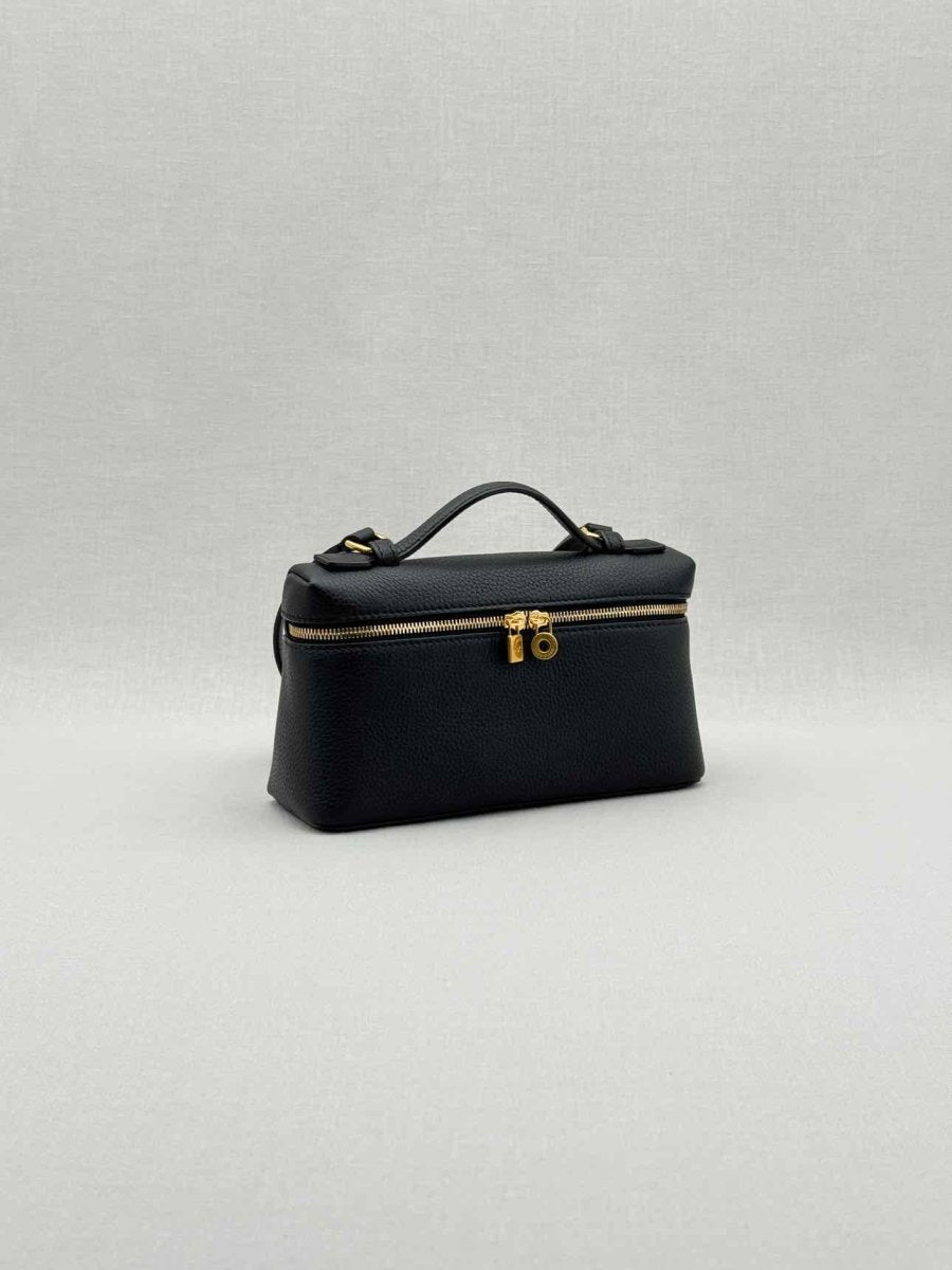 Pre - loved LORO PIANA L19 Black Pouch at Reems Closet