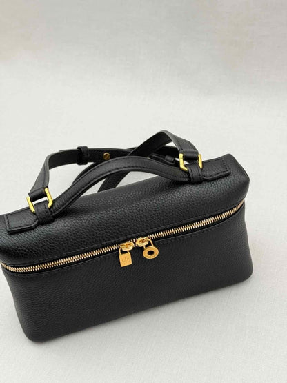 Pre - loved LORO PIANA L19 Black Pouch at Reems Closet