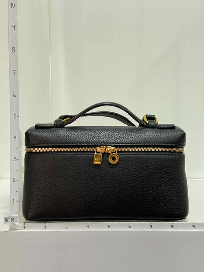 Pre - loved LORO PIANA L19 Black Pouch at Reems Closet