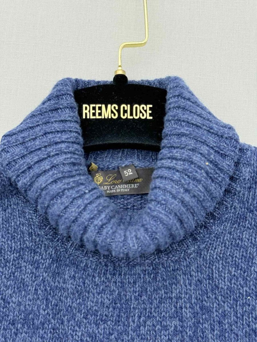 Pre - loved LORO PIANA Navy Blue Knit Size XXLarge Jumper at Reems Closet