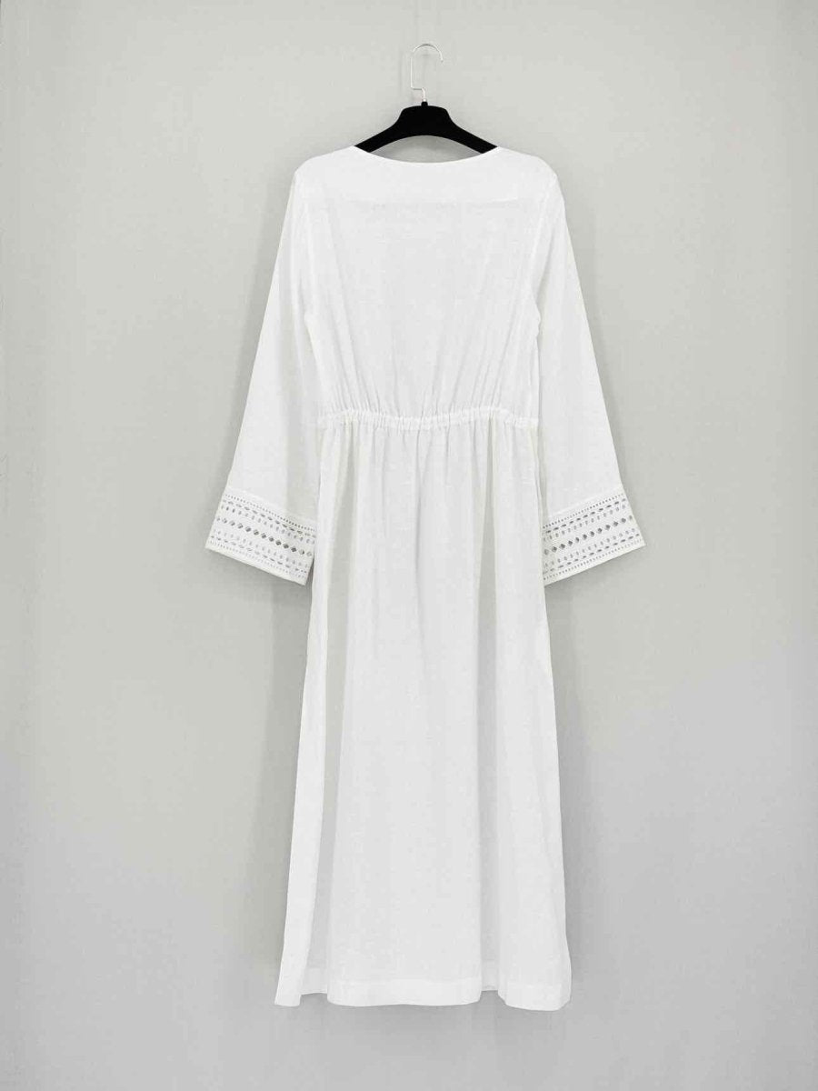 Pre-loved LORO PIANA Norlia White Size US 6 Midi Dress at Reems Closet