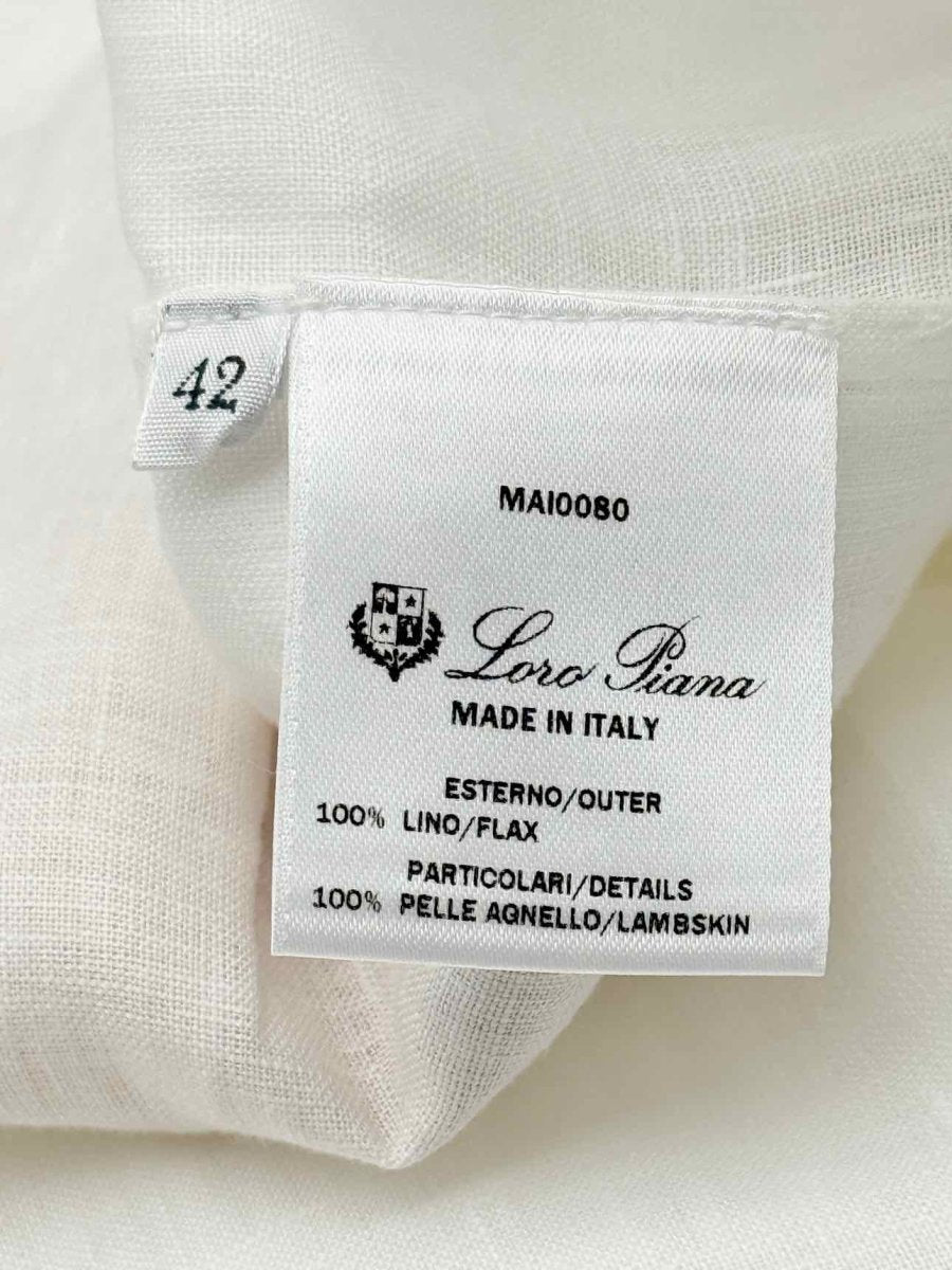 Pre-loved LORO PIANA Norlia White Size US 6 Midi Dress at Reems Closet