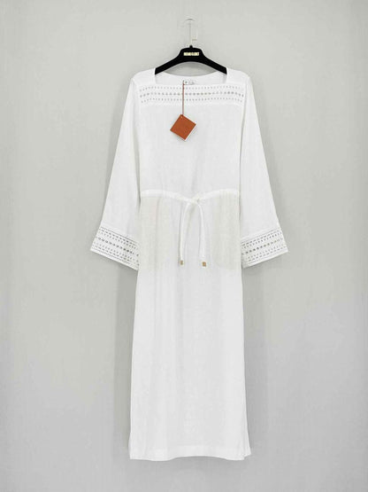 Pre-loved LORO PIANA Norlia White Size US 6 Midi Dress at Reems Closet