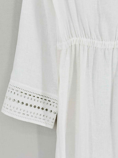 Pre-loved LORO PIANA Norlia White Size US 6 Midi Dress at Reems Closet