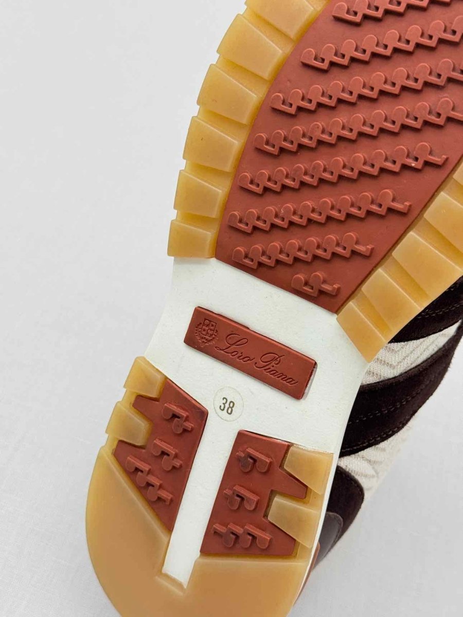Pre - loved LORO PIANA Off - white & Brown Size EU 38 Sneakers at Reems Closet
