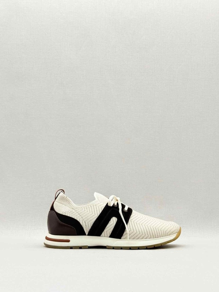 Pre - loved LORO PIANA Off - white & Brown Size EU 38 Sneakers at Reems Closet