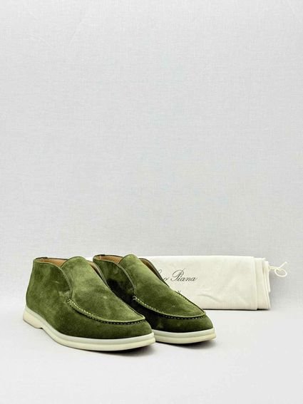 Pre - loved LORO PIANA Open Walk Green Size EU 39 Ankle Boots at Reems Closet