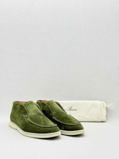 Pre - loved LORO PIANA Open Walk Green Size EU 39 Ankle Boots at Reems Closet