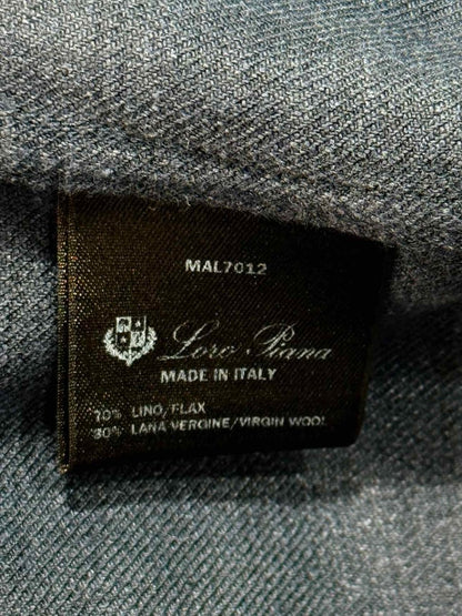 Pre - loved LORO PIANA Short Sleeve Blue Shirt at Reems Closet