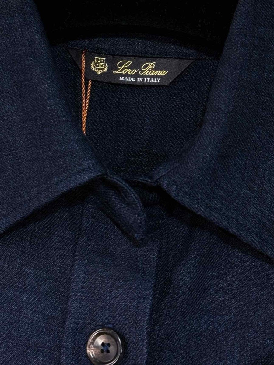 Pre - loved LORO PIANA Short Sleeve Blue Shirt at Reems Closet