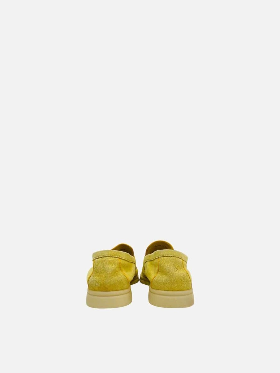 Pre - loved LORO PIANA Summer Charms Walk Yellow Loafers at Reems Closet