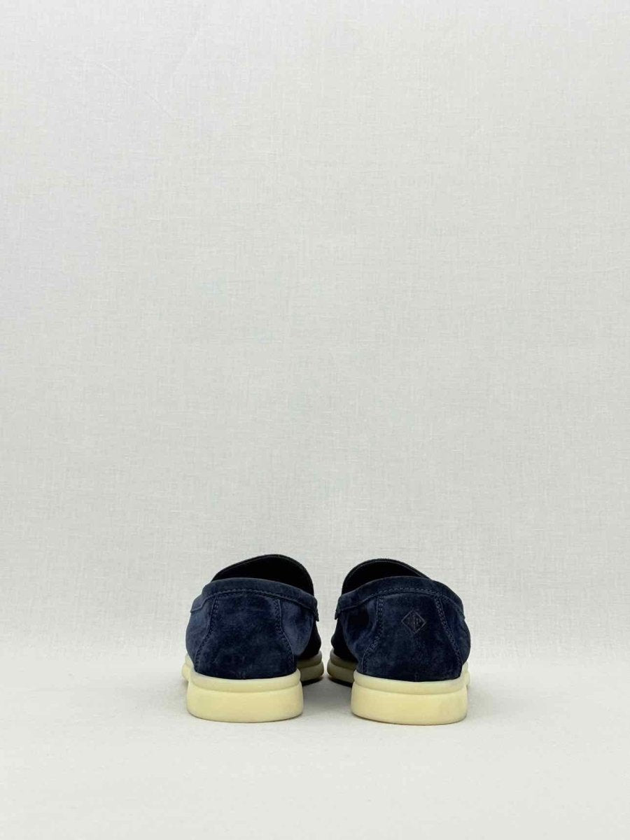 Pre - loved LORO PIANA Summer Walk Navy Blue Size EU 35 Loafers at Reems Closet