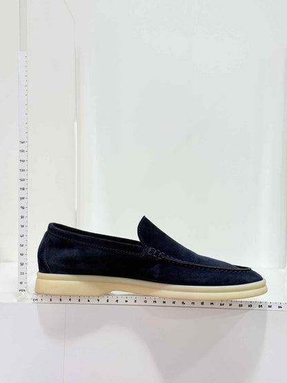 Pre - loved LORO PIANA Summer Walk Navy Blue Size EU 35 Loafers at Reems Closet