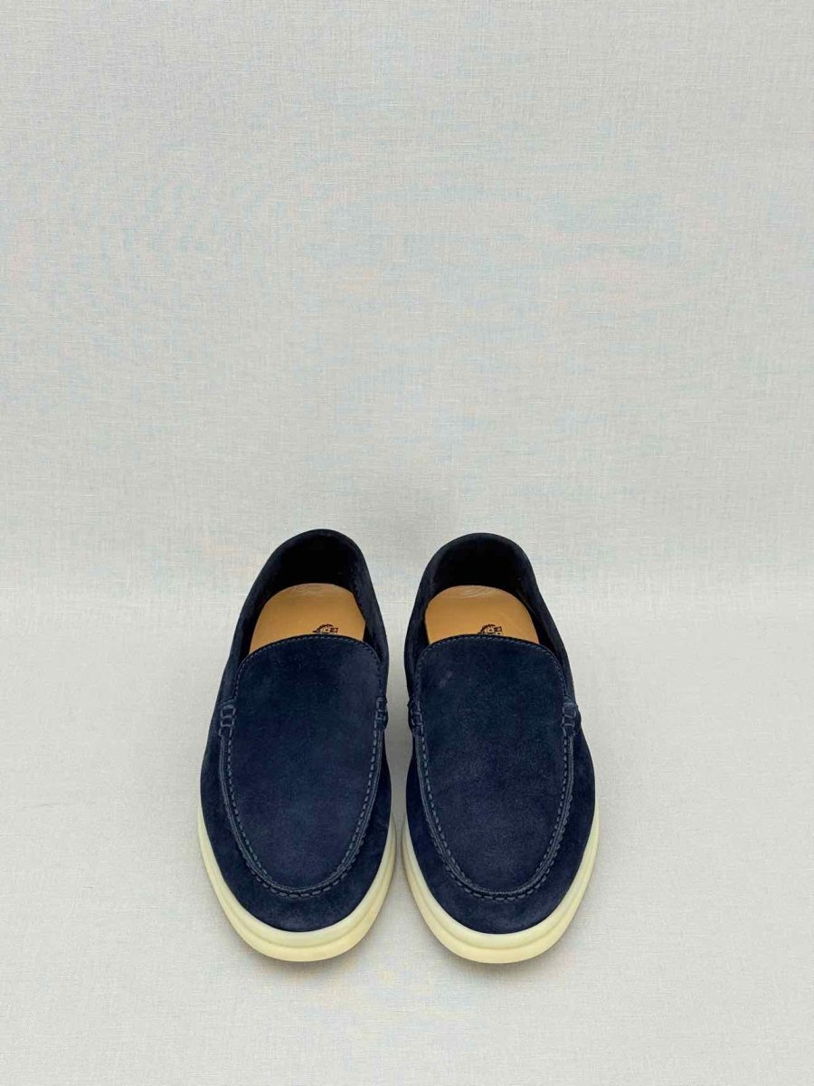 Pre - loved LORO PIANA Summer Walk Navy Blue Size EU 35 Loafers at Reems Closet