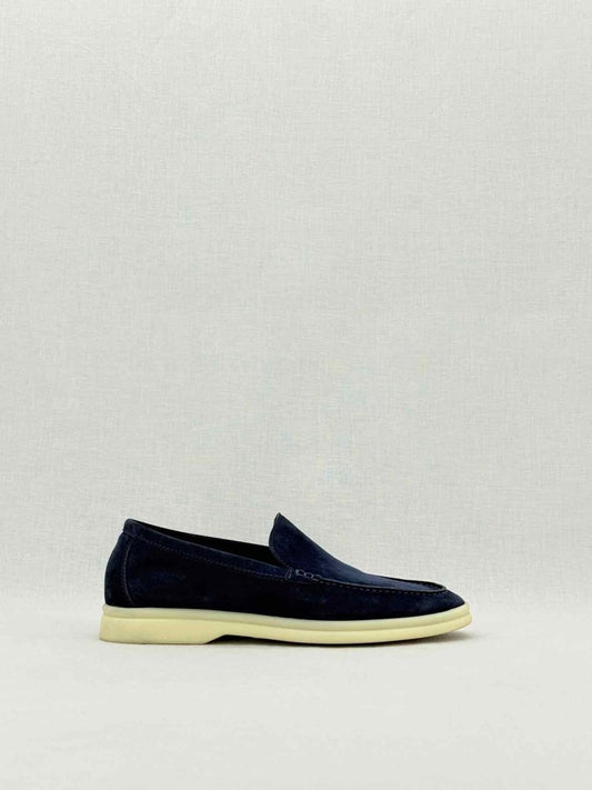 Pre - loved LORO PIANA Summer Walk Navy Blue Size EU 35 Loafers at Reems Closet