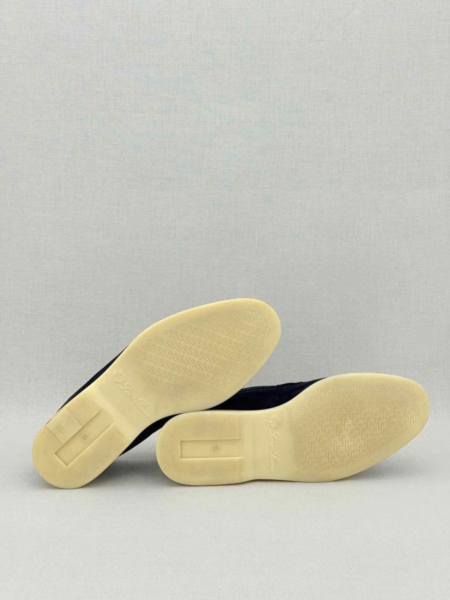 Pre - loved LORO PIANA Summer Walk Navy Blue Size EU 35 Loafers at Reems Closet