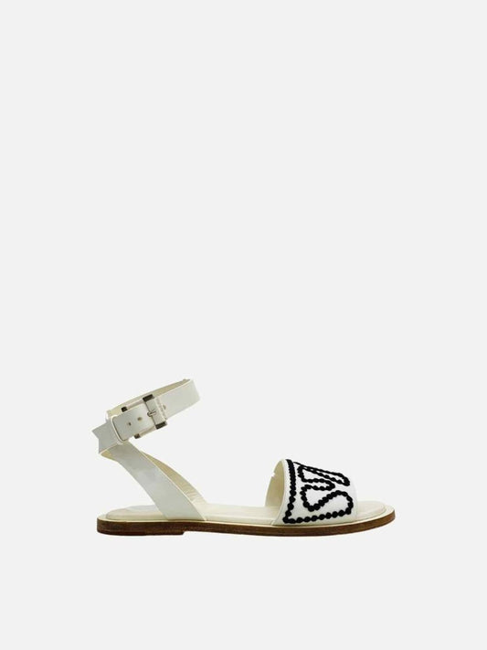 Pre - loved LORO PIANA White Sandals 37.5 at Reems Closet