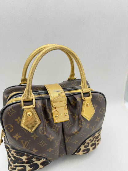 Pre - loved LOUIS VUITTON Adele Brown & Beige Leopard Top Handle at Reems Closet