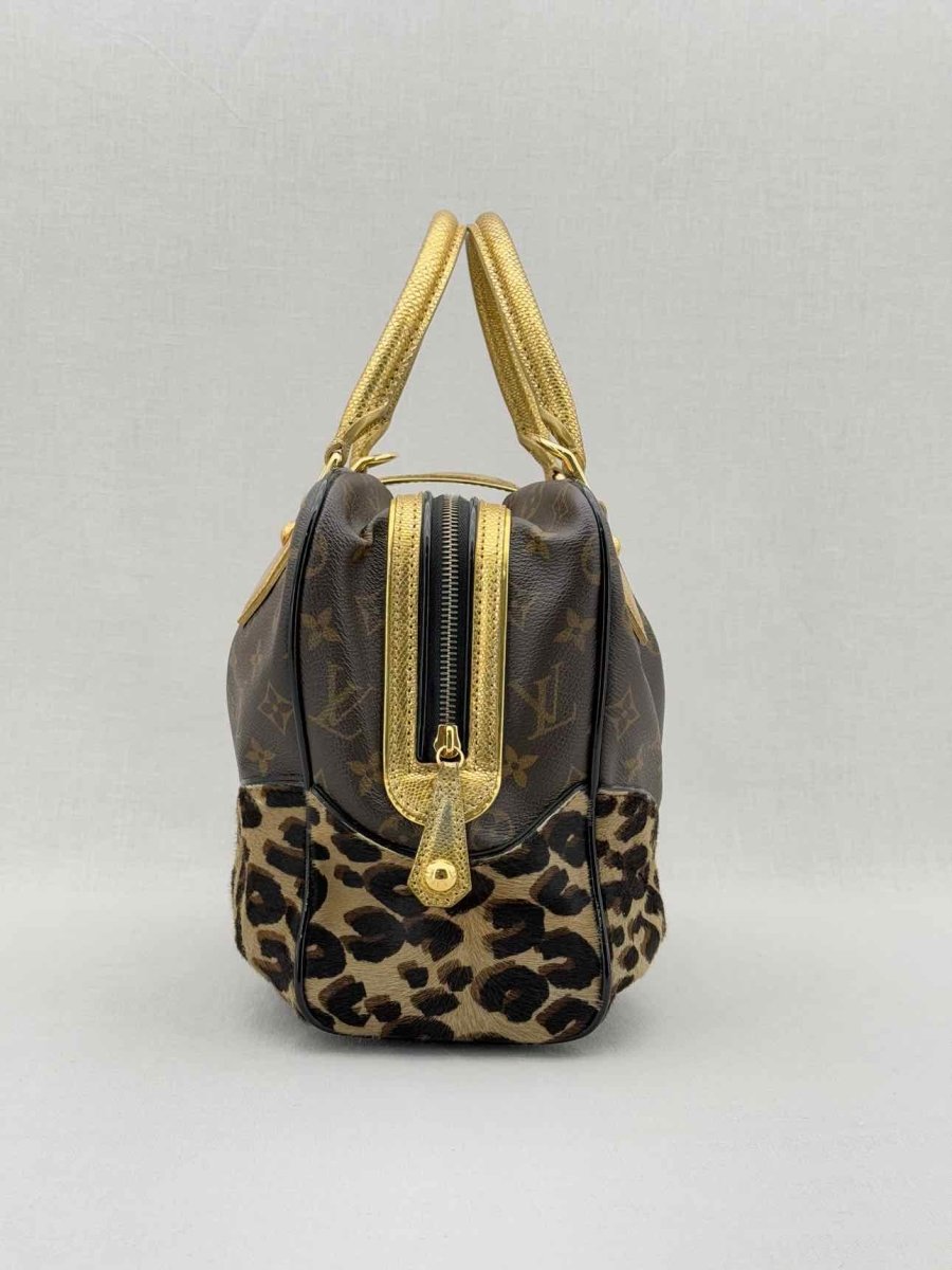 Pre - loved LOUIS VUITTON Adele Brown & Beige Leopard Top Handle at Reems Closet
