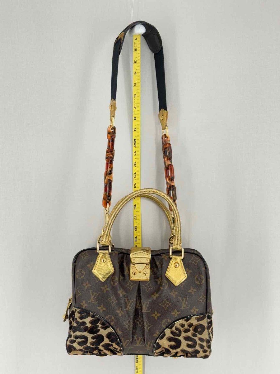Pre - loved LOUIS VUITTON Adele Brown & Beige Leopard Top Handle at Reems Closet