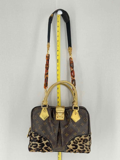 Pre - loved LOUIS VUITTON Adele Brown & Beige Leopard Top Handle at Reems Closet