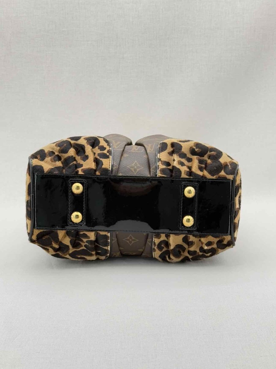 Pre - loved LOUIS VUITTON Adele Brown & Beige Leopard Top Handle at Reems Closet